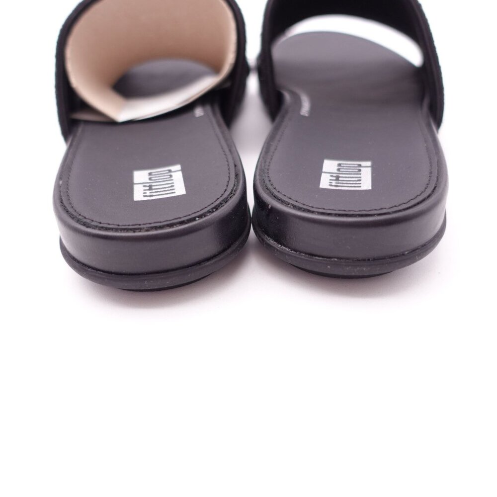 FitFlop Women's Gracie Opul-Trim Leather Slides Size 6.5 Black Slip On - Picture 5 of 8